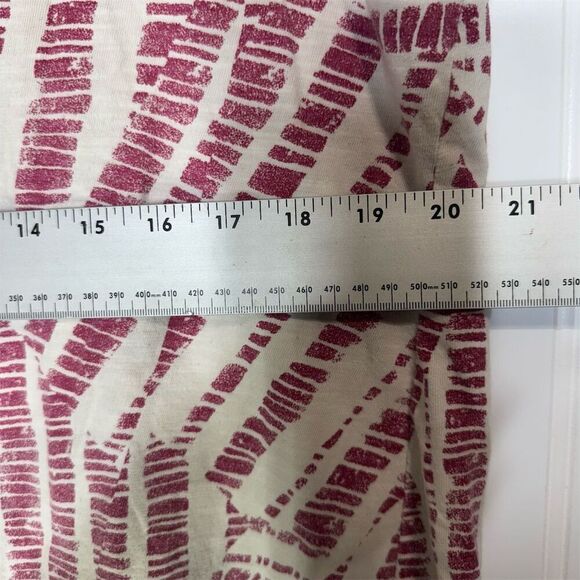 Woman Within L 18/20 Red Ivory Abstract High-Low Tunic Top Boho Asymmetrical - Picture 4 of 6